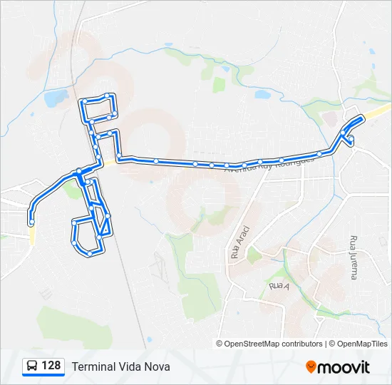 128 Bus Line Map