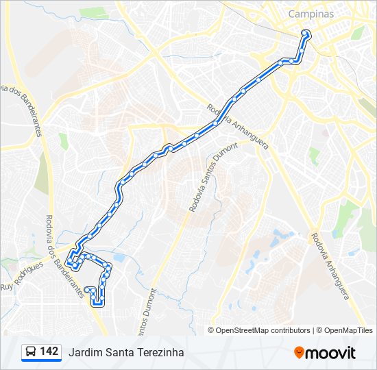 Mapa de 142 de autobús