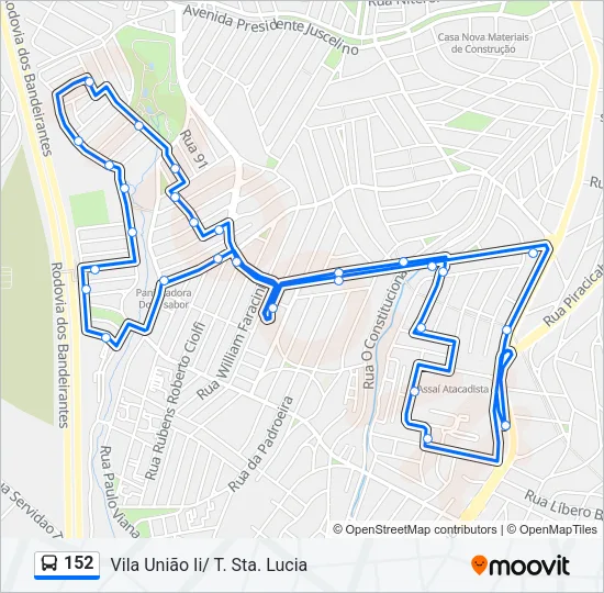 152 Bus Line Map
