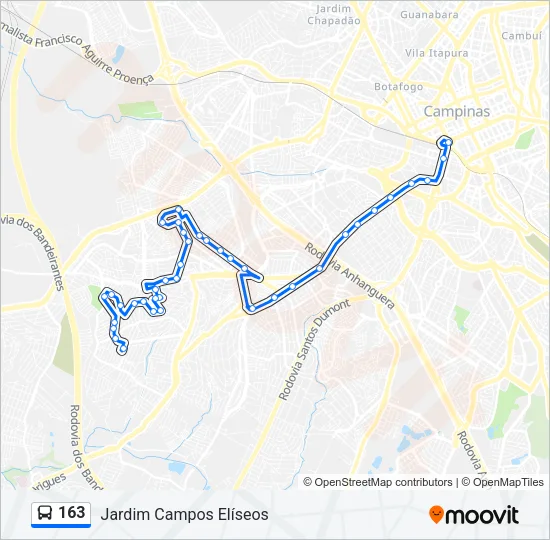 163 Bus Line Map