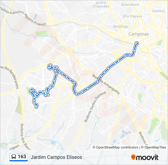 163 Bus Line Map