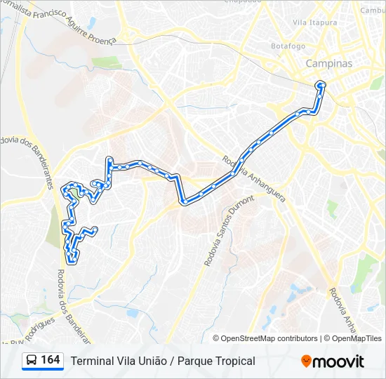 164 Bus Line Map
