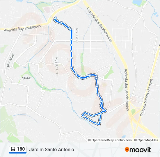 180 Bus Line Map