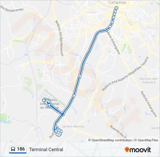 186 Bus Line Map