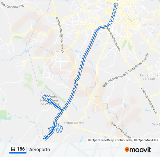 186 Bus Line Map