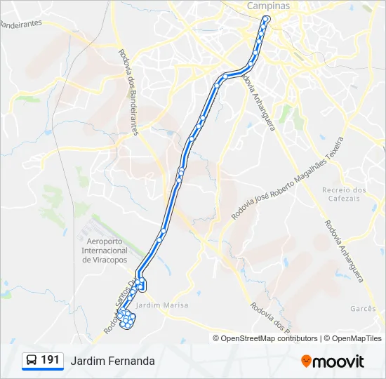 191 Bus Line Map