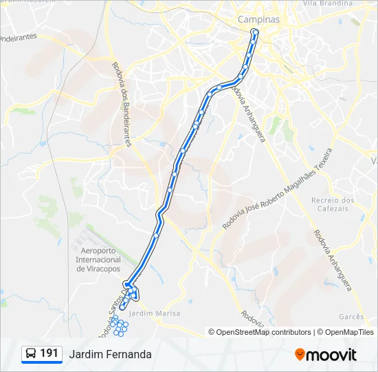 191 Bus Line Map