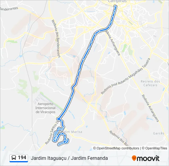 194 Bus Line Map