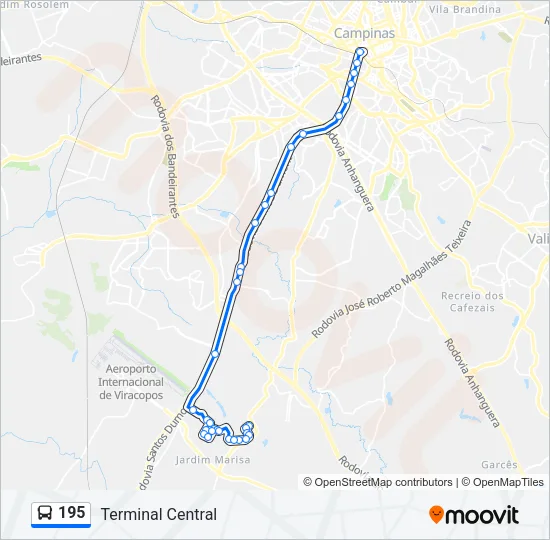 195 Bus Line Map
