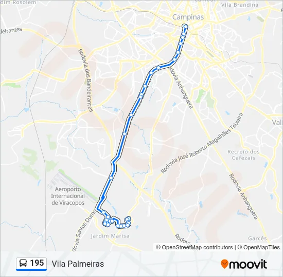 195 Bus Line Map