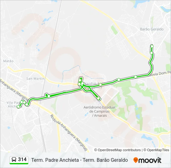 314 Bus Line Map