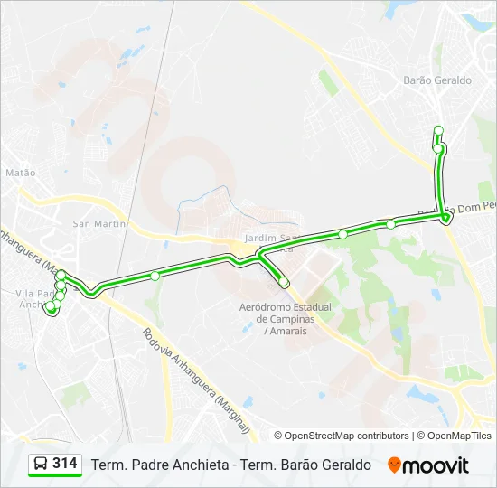 314 Bus Line Map