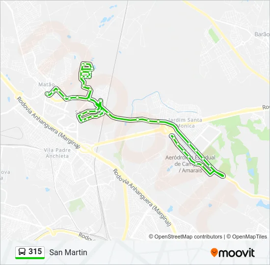 315 Bus Line Map