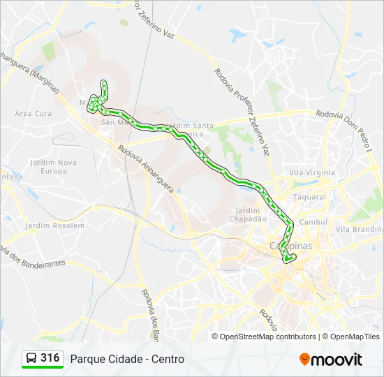 316 Bus Line Map