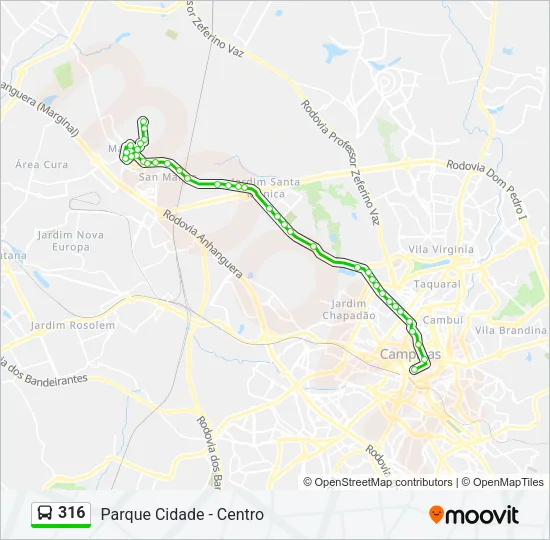316 Bus Line Map