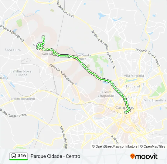 316 Bus Line Map