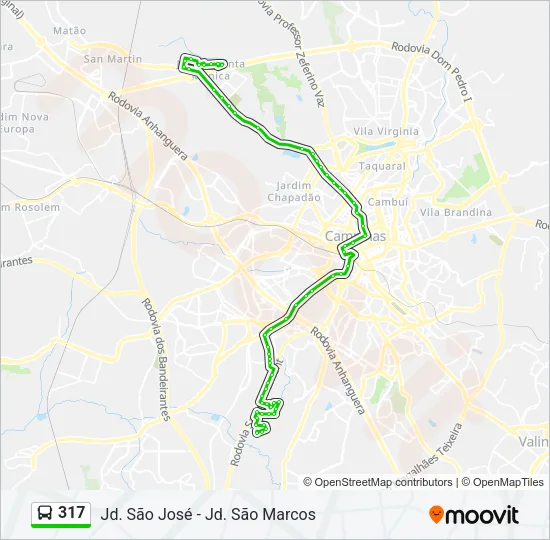 317 Bus Line Map