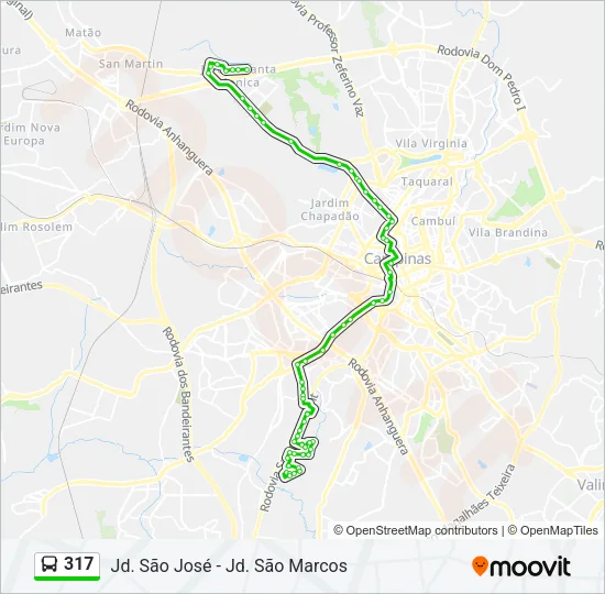 317 Bus Line Map