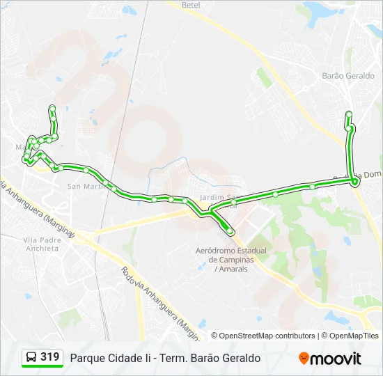 319 Bus Line Map