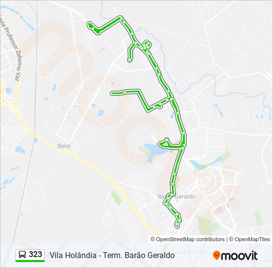 Mapa de 323 de autobús