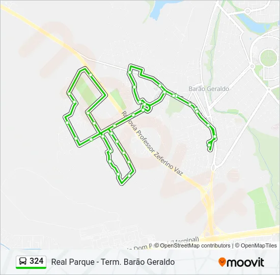 324 Bus Line Map
