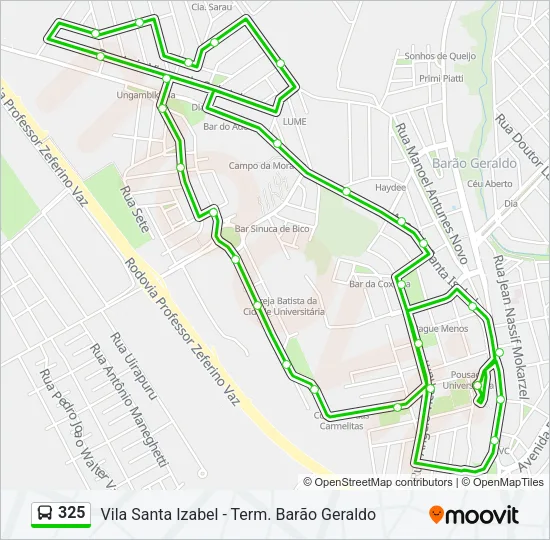 325 Bus Line Map