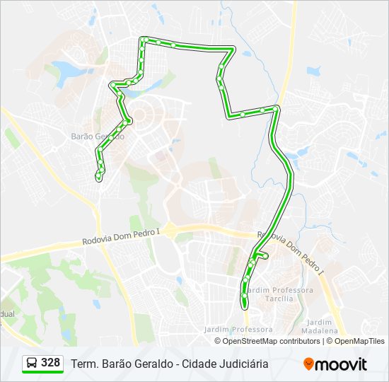 Mapa de 328 de autobús