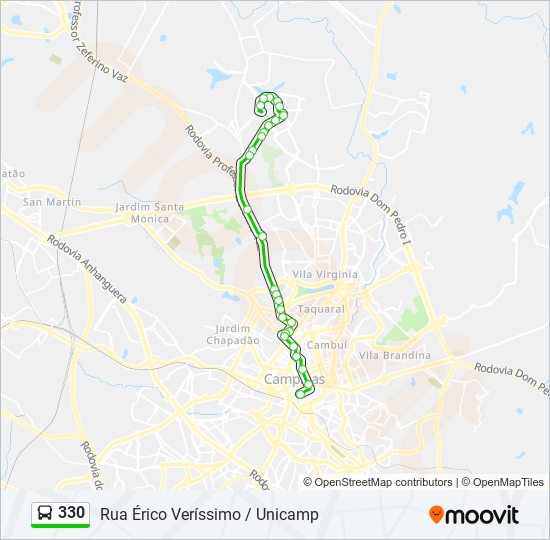 Mapa de 330 de autobús