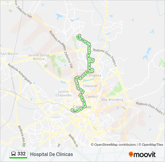 332 Bus Line Map