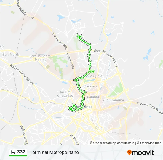 332 Bus Line Map