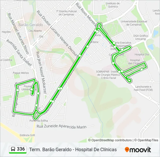 336 Bus Line Map