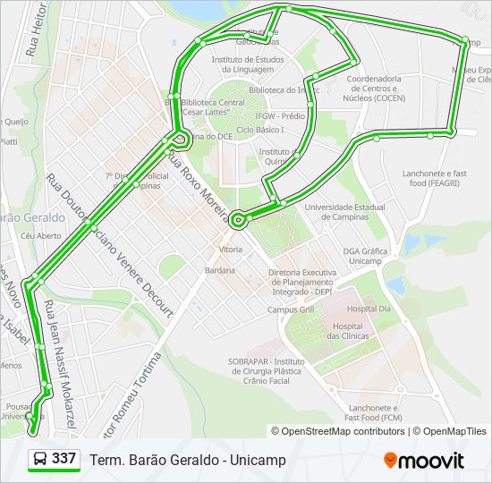 Mapa de 337 de autobús