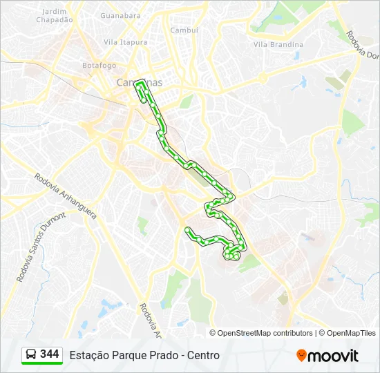 344 Bus Line Map