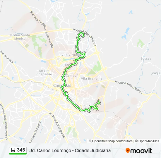 345 Bus Line Map