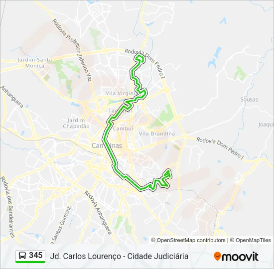 345 Bus Line Map