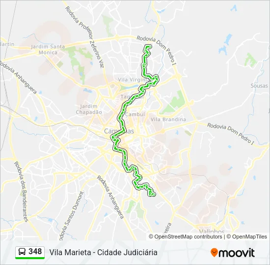 348 Bus Line Map
