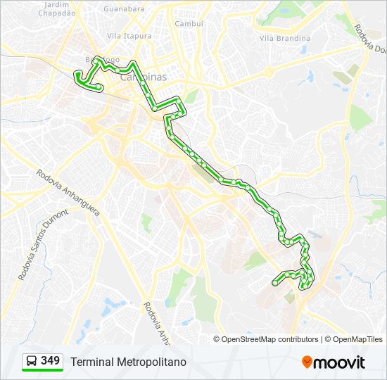 349 bus Line Map