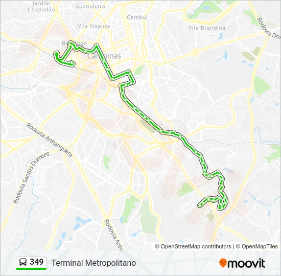 349 Bus Line Map