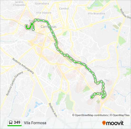 349 Bus Line Map
