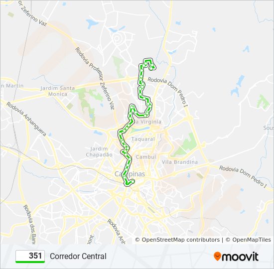 Mapa de 351 de autobús