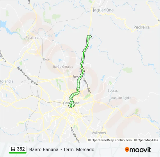352 Bus Line Map