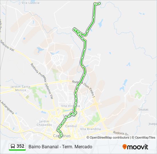 Mapa de 352 de autobús