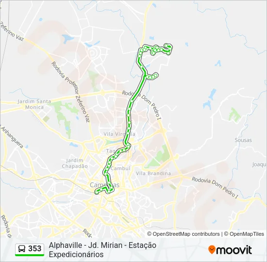 353 Bus Line Map