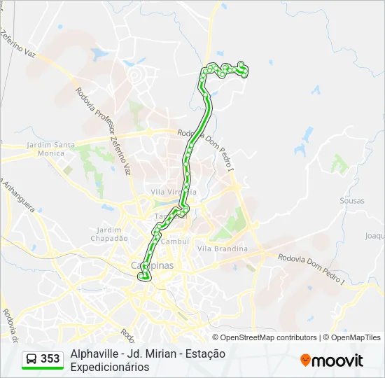 353 Bus Line Map