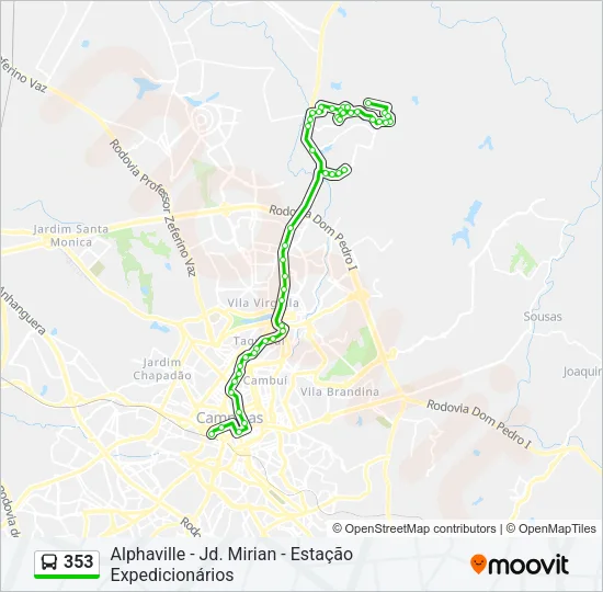 353 Bus Line Map