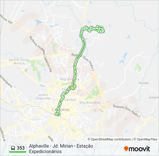353 Bus Line Map