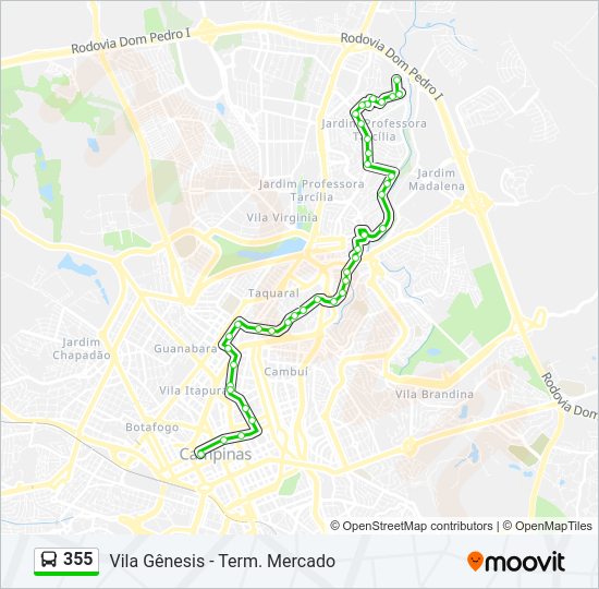 355 bus Line Map