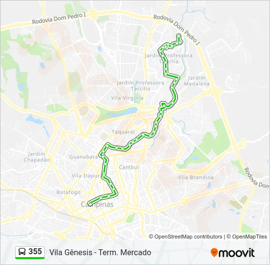 355 Bus Line Map