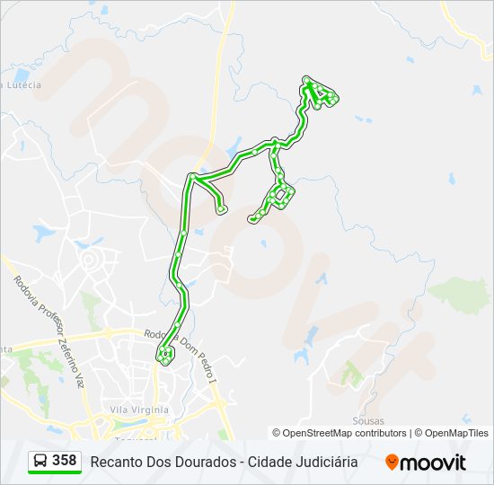 Mapa de 358 de autobús