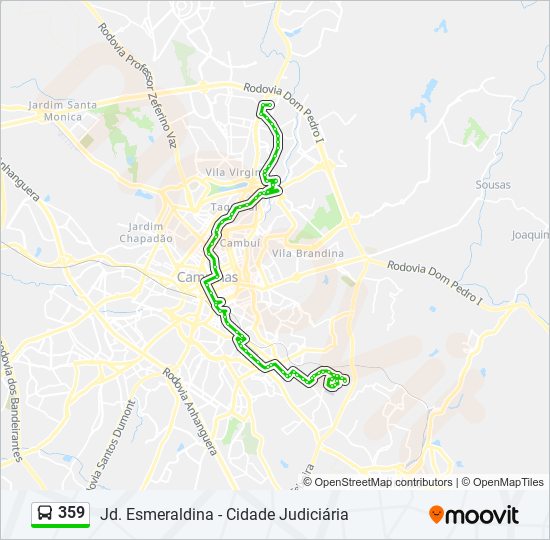 Mapa de 359 de autobús